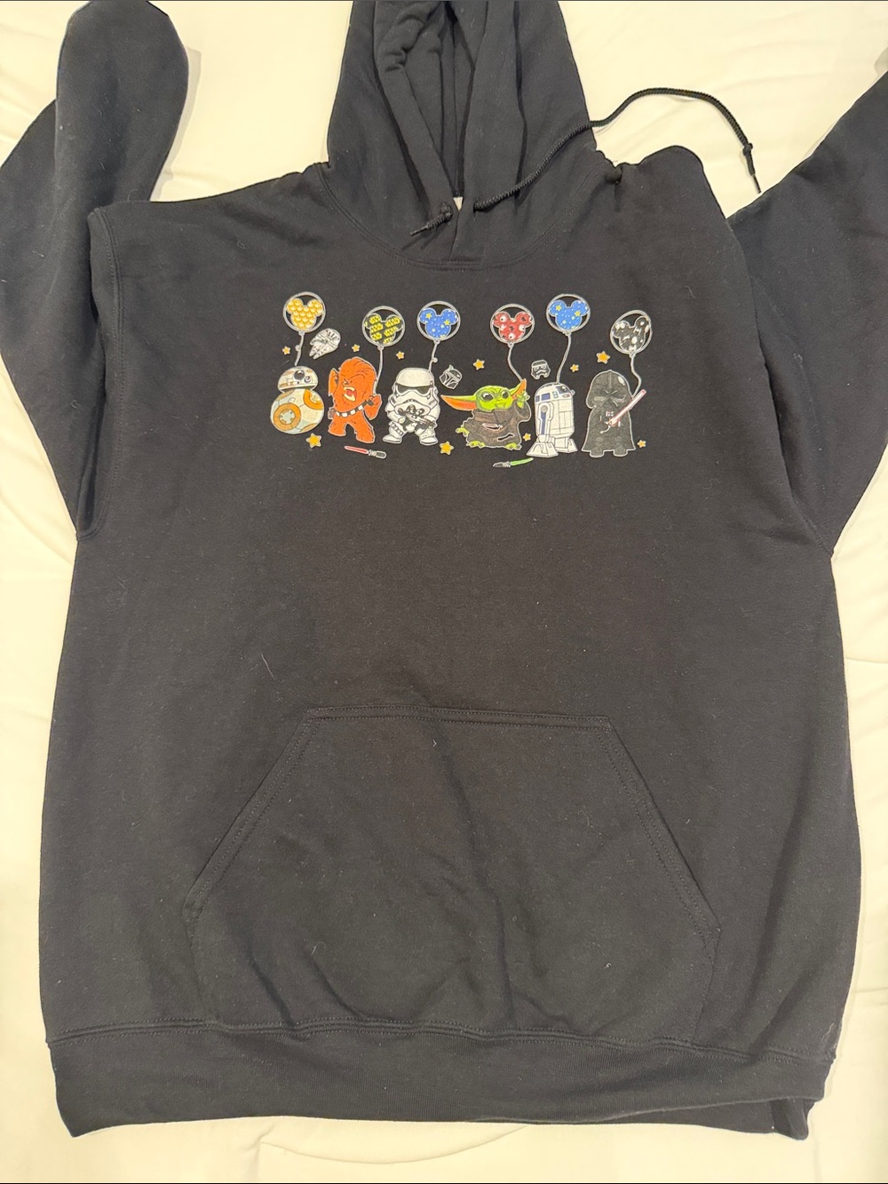 Black Star Wars Character Graphic Hoodie - Unisex perfect for Disney